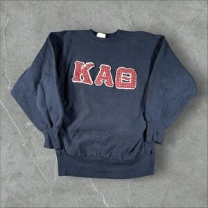 Vintage Champion Reverse Weave Sweatshirt Mens XL‎ Navy Blue 80s KAO Embroidered